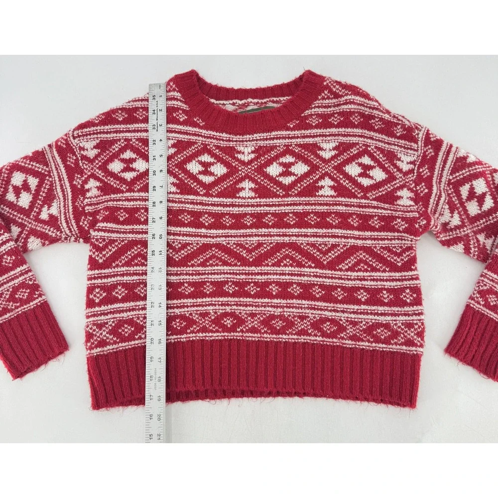 American Eagle AE Fair Isle Knit Pullover Cropped‎ Sweater Sz XS Winter Boho